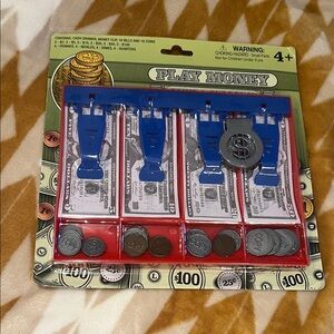 Play Money Cash Register Toy Set - Blue